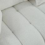 Teddy-Stoffsofa mit 3 Kissen und Massivholzrahmen