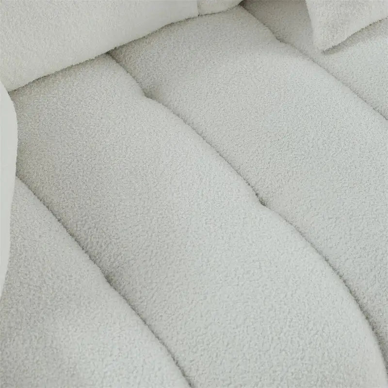 Teddy-Stoffsofa mit 3 Kissen und Massivholzrahmen