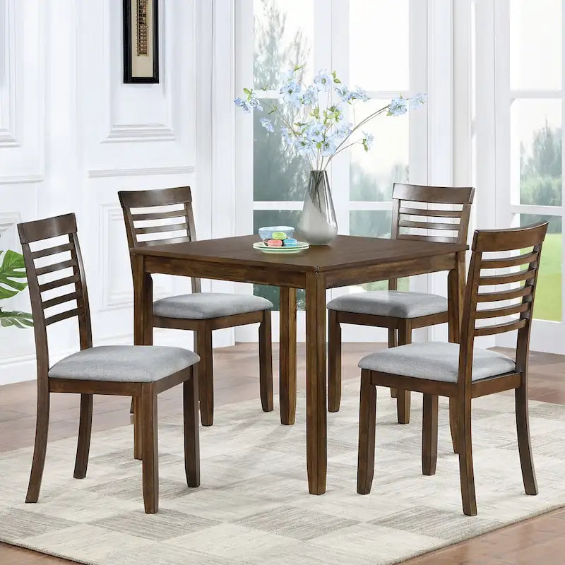 Mesa de comedor cuadrada de 34.5" para espacios pequeños, con capacidad para 4 personas