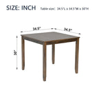 Quadratischer Esstisch 34.5" für kleine Räume, bietet Platz für 4 Personen