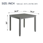 Quadratischer Esstisch 34.5" für kleine Räume, bietet Platz für 4 Personen