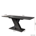 Uitschuifbare consoledinertafel met X-onderstel