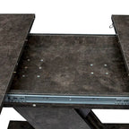 Uitschuifbare consoledinertafel met X-onderstel