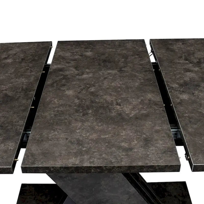 Uitschuifbare consoledinertafel met X-onderstel