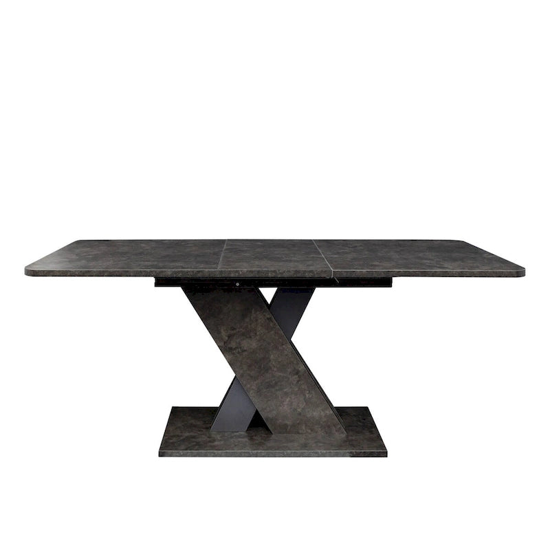 Uitschuifbare consoledinertafel met X-onderstel