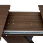 Uitschuifbare consoledinertafel met X-onderstel