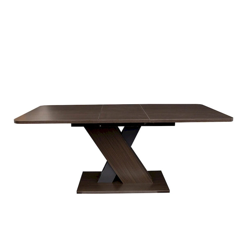 Uitschuifbare consoledinertafel met X-onderstel