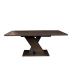 Uitschuifbare consoledinertafel met X-onderstel