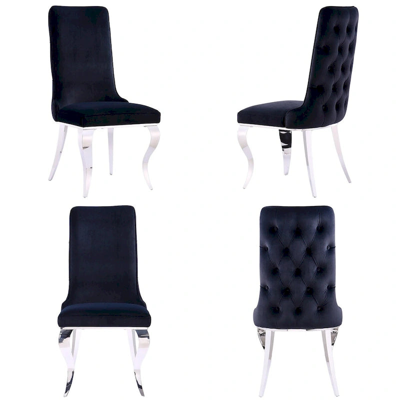 Sillas de comedor de terciopelo con patas metálicas