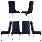Chaises de salle à manger en velours avec pieds en métal