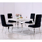 Chaises de salle à manger en velours avec pieds en métal