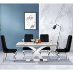 Chaises de salle à manger en velours avec pieds en métal