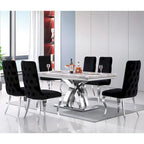 Chaises de salle à manger en velours avec pieds en métal