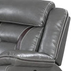 Elektrisch verstellbares Relaxsofa aus grauem Kunstleder