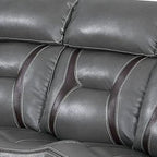Elektrisch verstellbares Relaxsofa aus grauem Kunstleder