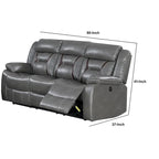 Elektrisch verstellbares Relaxsofa aus grauem Kunstleder
