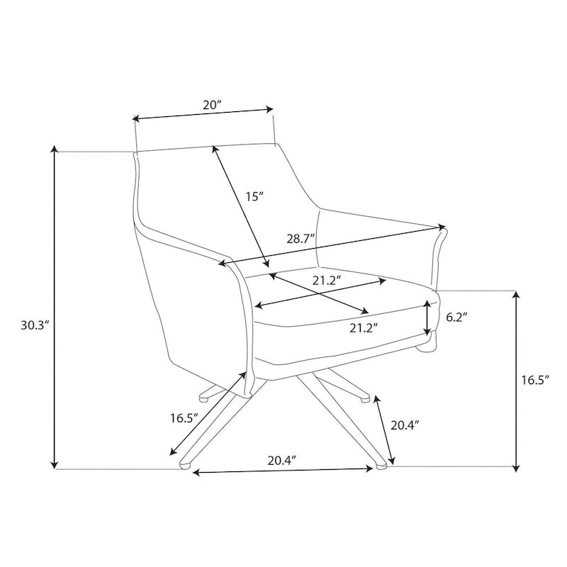 Gestoffeerde draaifauteuil - 29.5x28.5x31