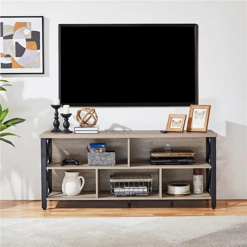 Industrieller TV-Ständer, 65 Zoll, mit 5 Stauraumfächern