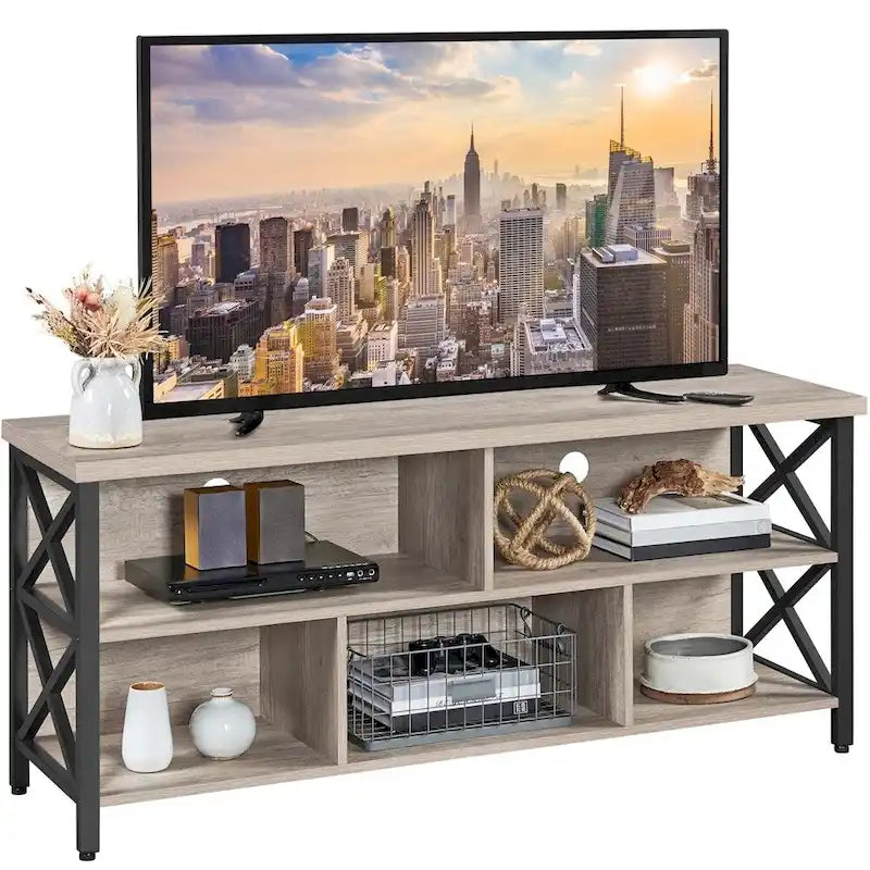 Industrieller TV-Ständer, 65 Zoll, mit 5 Stauraumfächern