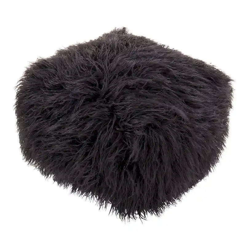 Pouf en fausse fourrure