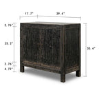 Zweitüriger Schrank in Used-Schwarz – 39x18x35 in.