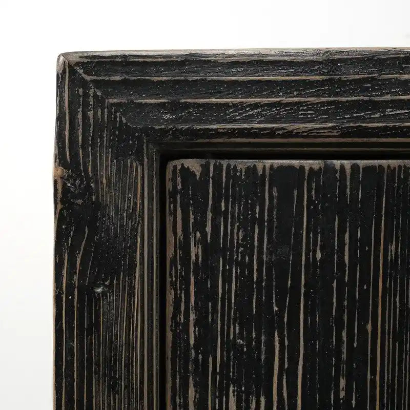 Zweitüriger Schrank in Used-Schwarz – 39x18x35 in.