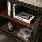 Zweitüriger Schrank in Used-Schwarz – 39x18x35 in.