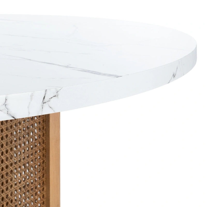 Mesa de comedor redonda de ratán de 47W x 47D x 29H