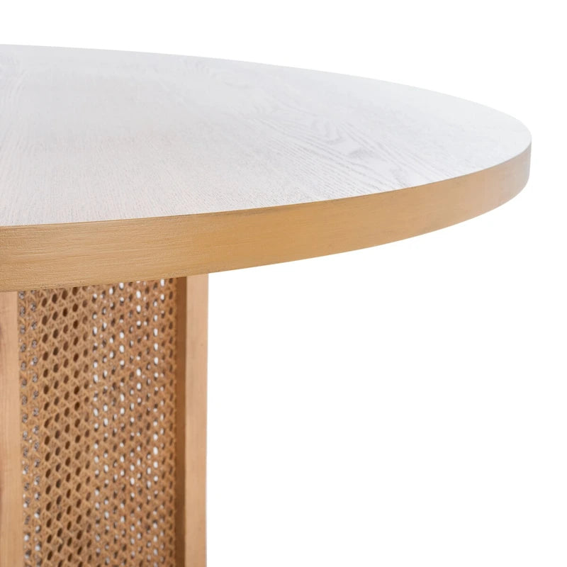 Mesa de comedor redonda de ratán de 47W x 47D x 29H