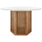 Ronde eettafel van riet, 47W x 47D x 29H
