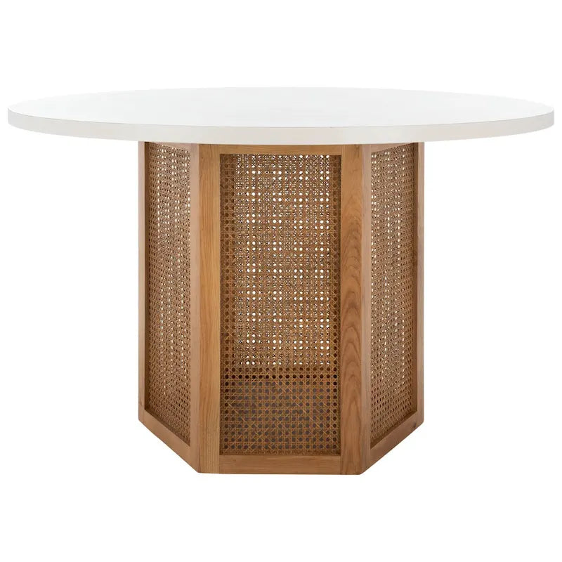 Ronde eettafel van riet, 47W x 47D x 29H
