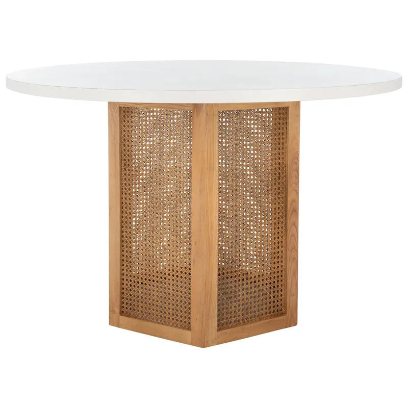 Ronde eettafel van riet, 47W x 47D x 29H