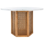 Ronde eettafel van riet, 47W x 47D x 29H