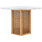 Ronde eettafel van riet, 47W x 47D x 29H
