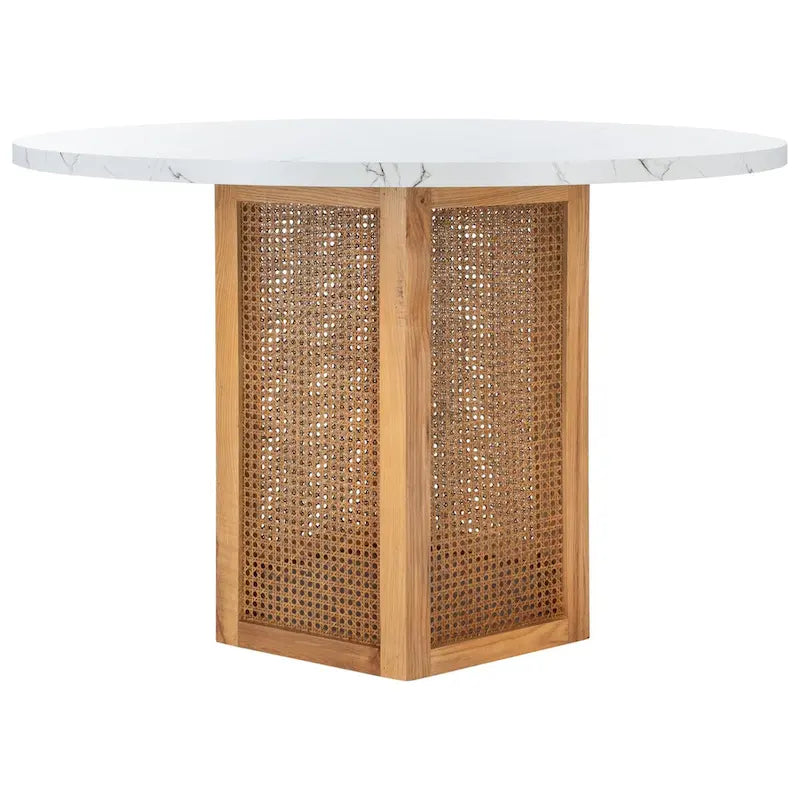 Ronde eettafel van riet, 47W x 47D x 29H