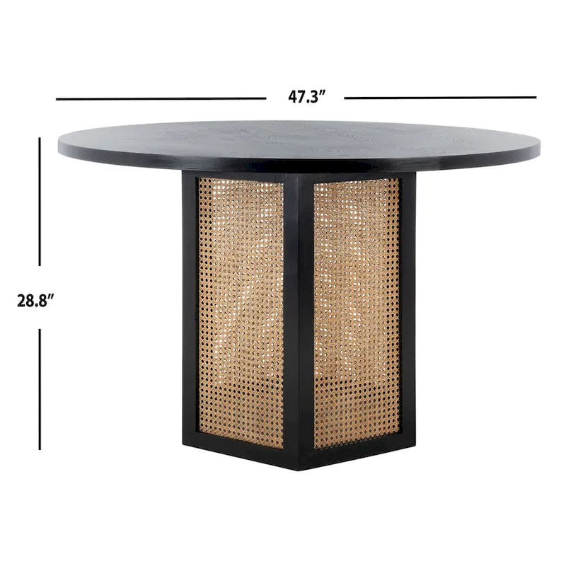 Ronde eettafel van riet, 47W x 47D x 29H