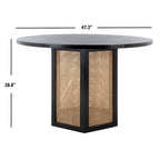 Ronde eettafel van riet, 47W x 47D x 29H