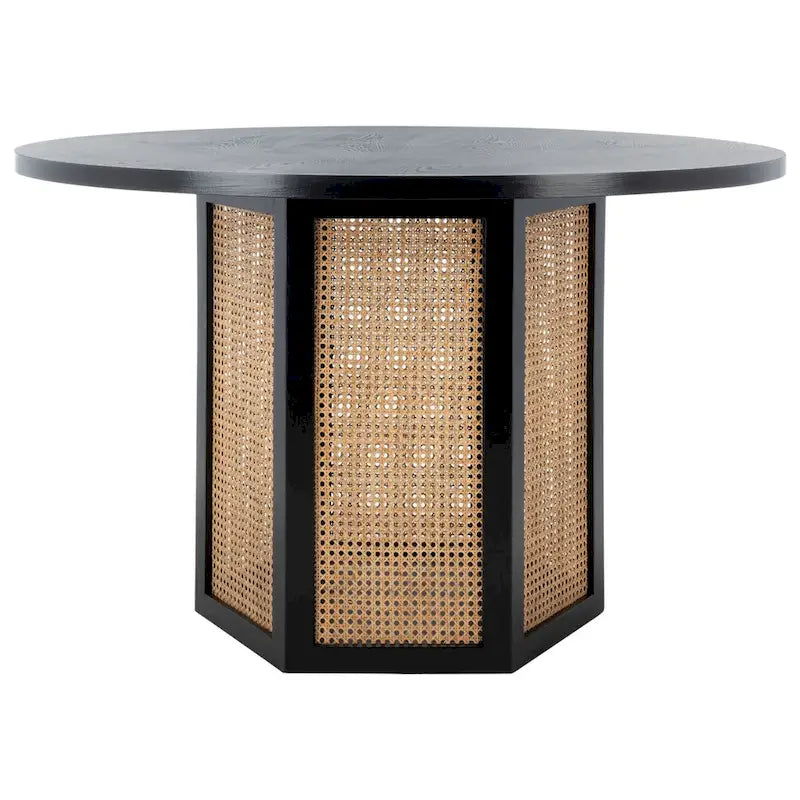 Ronde eettafel van riet, 47W x 47D x 29H