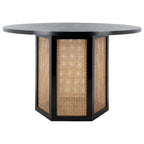 Ronde eettafel van riet, 47W x 47D x 29H