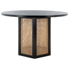 Ronde eettafel van riet, 47W x 47D x 29H