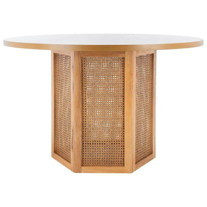 Ronde eettafel van riet, 47W x 47D x 29H